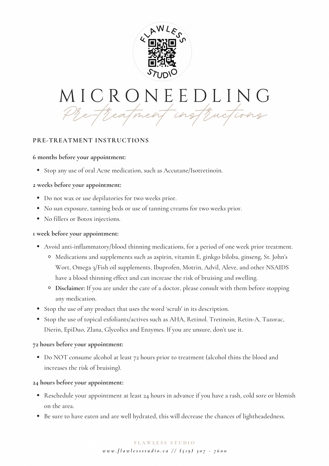 Microneedling Pre-treatment Instructions 
