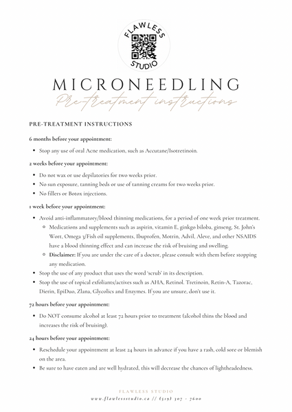Microneedling Pre-treatment Instructions
