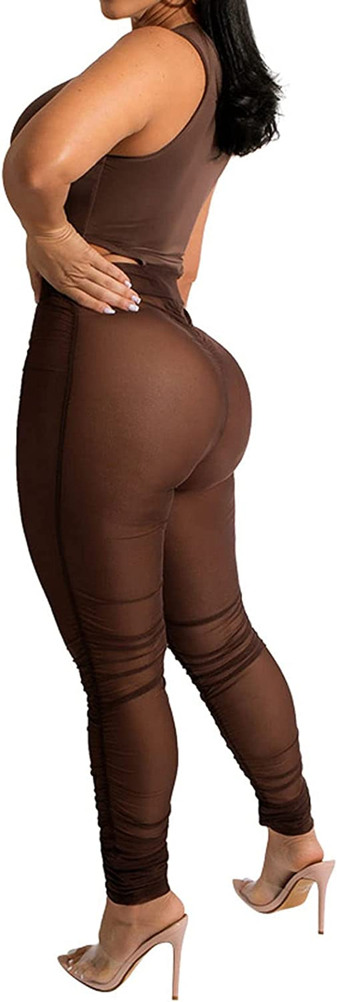 New Women Casual Sleeveless Bodycon Romper Jumpsuit Club Bodysuit Long Pants